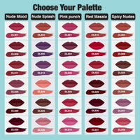 Dazller Lip Colour Lipstick Combo Pack of 6|Vibrant Matte Liquid Lipstick for Women|Long Stay|Smudge-Proof|Non-Transfer|Spicy Nudes|21.6g