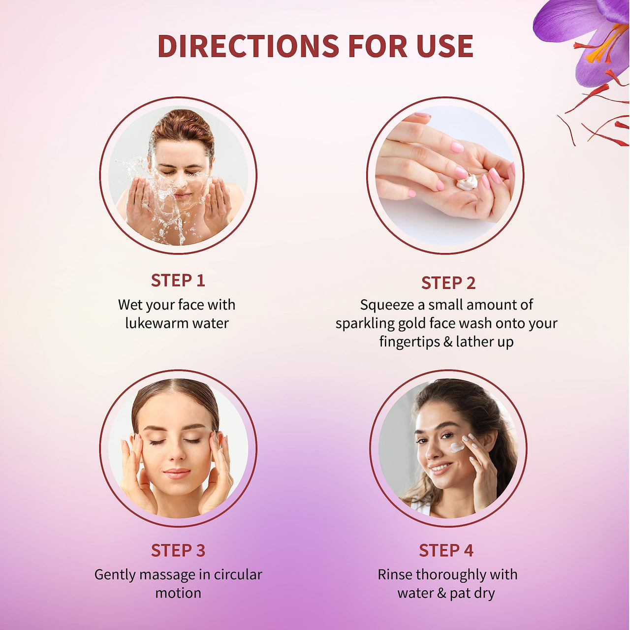 Ayouthveda Sparkling 24K Nano Elemental Gold Face Wash For Glowing Skin Men & Women | Enriched With 24K Gold & Kashmiri Saffron | For Normal & Dry Skin (Pack of 2;100ml each)