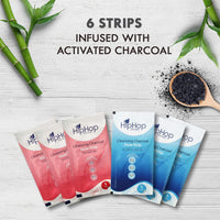 HipHop Skincare Charcoal Nose Strips Combo for Men & Women, Blackhead & Whitehead Remover, Pore Cleanser - Pack of 2 (3 Strips each)