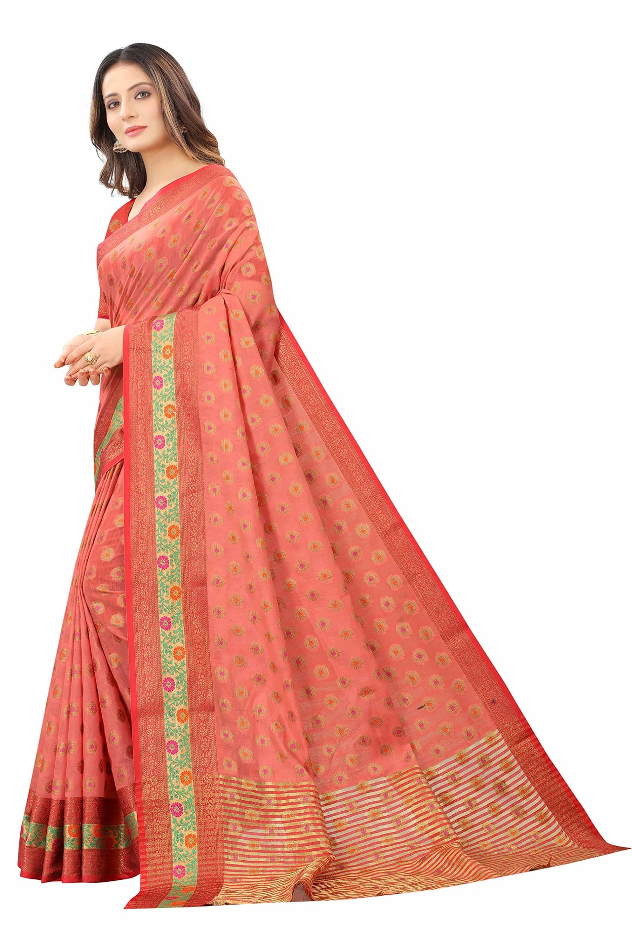 Silk Zone Women's  Cotton Woven Saree