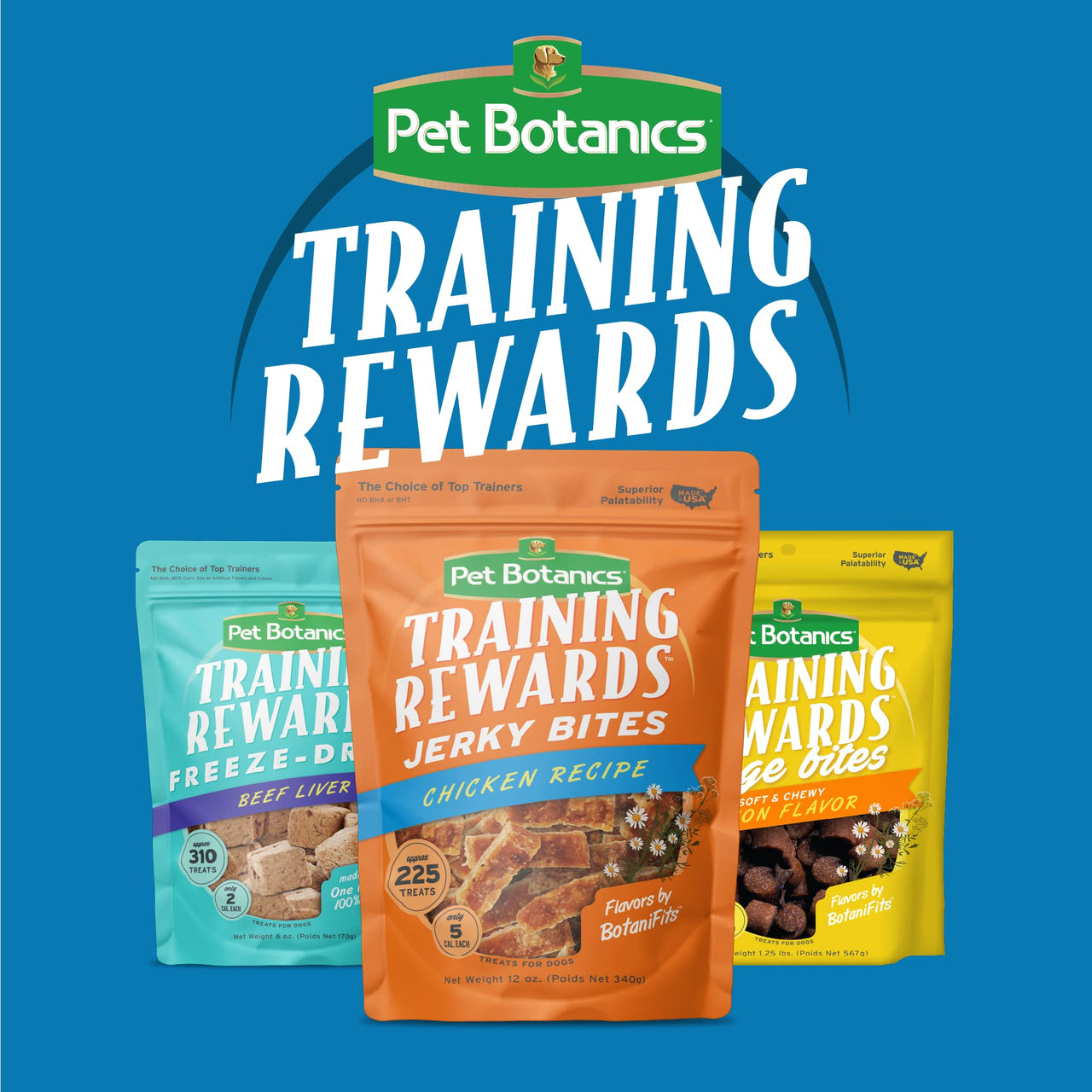 Pet Botanics 12 oz. Pouch Training Rewards Jerky Bites, Chicken Recipe, with 225 Treats Per Bag, The Choice of Top Trainers