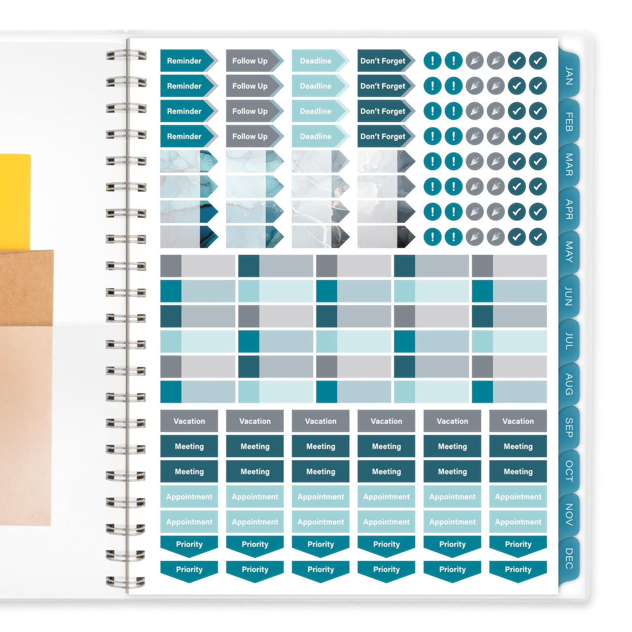 Cambridge 2025 Planner, Weekly & Monthly, 8-1/2" x 11", Large, Glacier (1727-905-25)