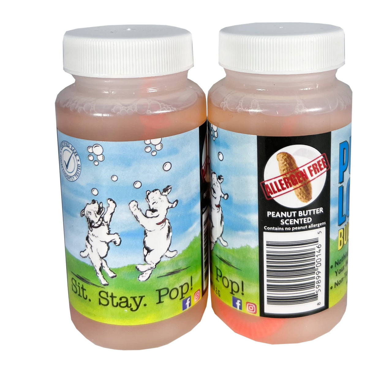 Puppy Love Bubbles, Peanut Butter Scented Bubbles 4oz. Bottle-2 Pack in Peanut Butter Flavor for Dogs (2 Pack) Peanut Butter