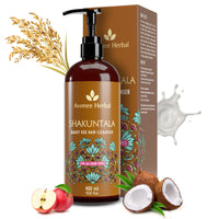 Avimee Herbal Shakuntala Daily Use Hair Cleanser | For Silky Hair | With Aloe, Apple Cider, Rice & Keratin Protein | Sulphate & Paraben Free Shampoo For Men & Women | 400 ml