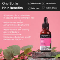 Soulflower Rosemary Essential Oil 15ml & Rosemary Lavender Hair Oil 225ml for For Healthy Hair, Scalp Nourishment, Hair Growth - Pack of 2