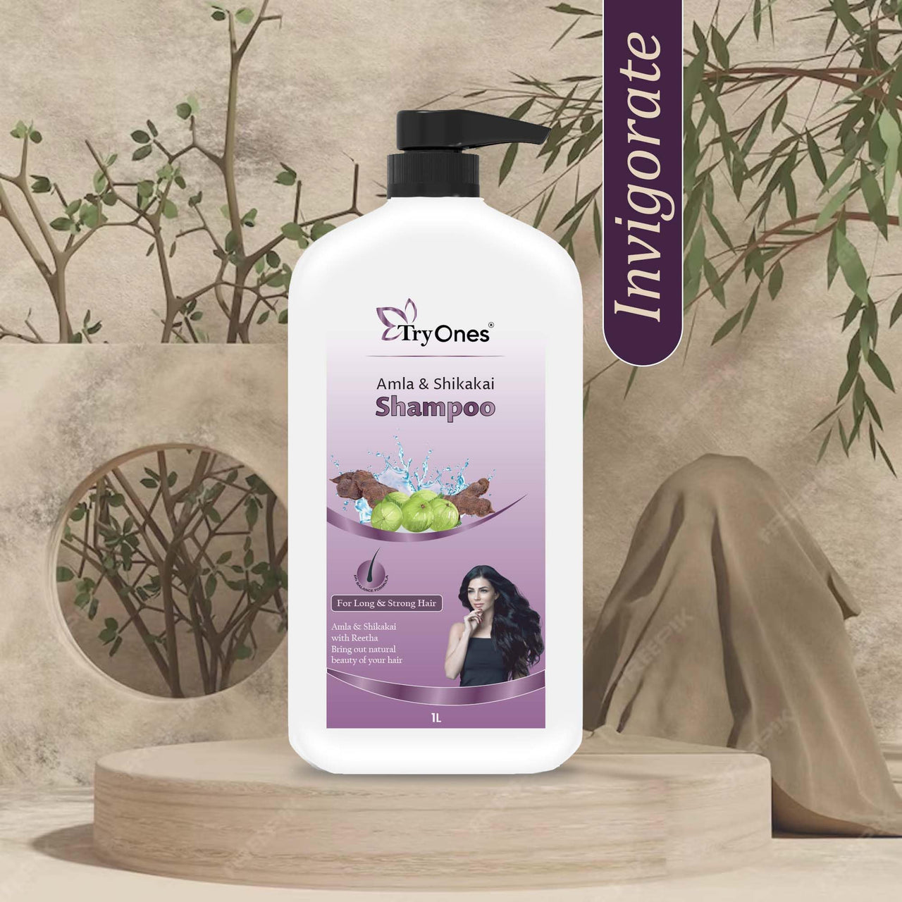 TryOnes Amla Shikakai Shampoo For Thick&Strong Hair,Damage Control,Hair Growth&Hair Fall|For Women&Men(1000 Ml)