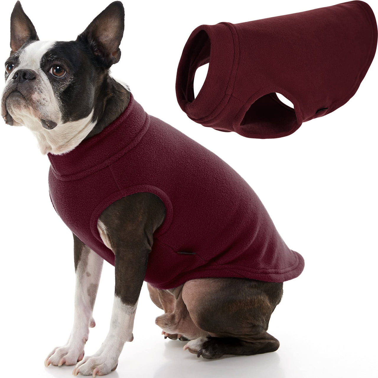 Gooby Stretch Fleece Vest Dog Sweater - Burgundy, 2X-Large - Warm Pullover Fleece Dog Jacket - Winter Dog Clothes for Small Dogs Boy - Dog Sweaters for Small Dogs to Dog Sweaters for Large Dogs XX-Large Length (18.5")