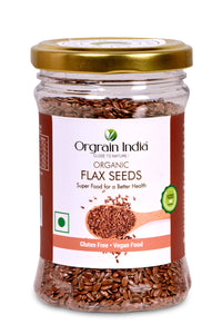 Orgrain India Organic Flax Seeds 150g | Eating and Weight Loss, Rich in Omega | Company-Owned Farmlands