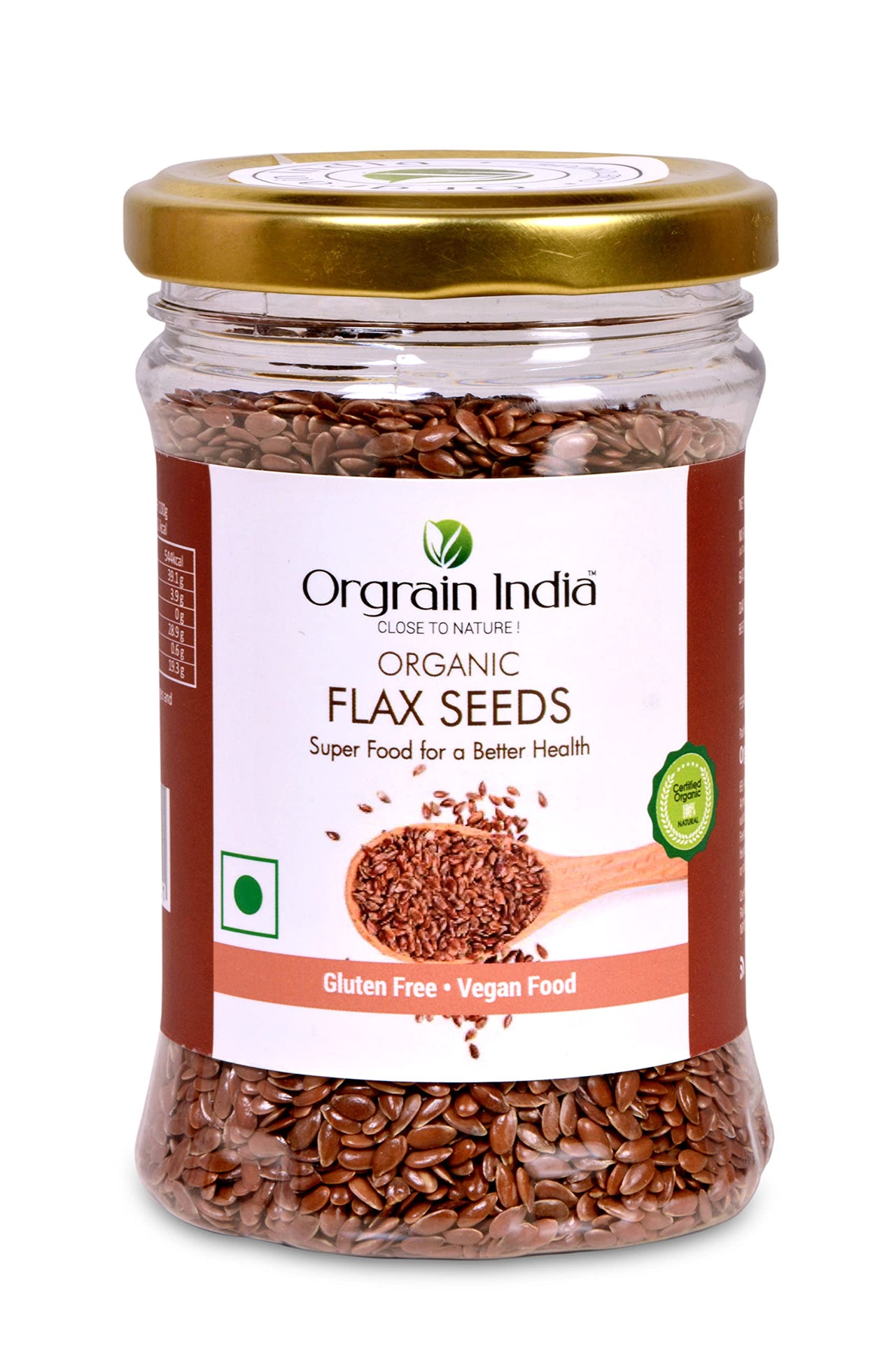 Orgrain India Certified Organic Flax Seeds 600g (Pack of 4 * 150g) for Eating and Weight Loss, Rich in Omega | Company-Owned Farmlands