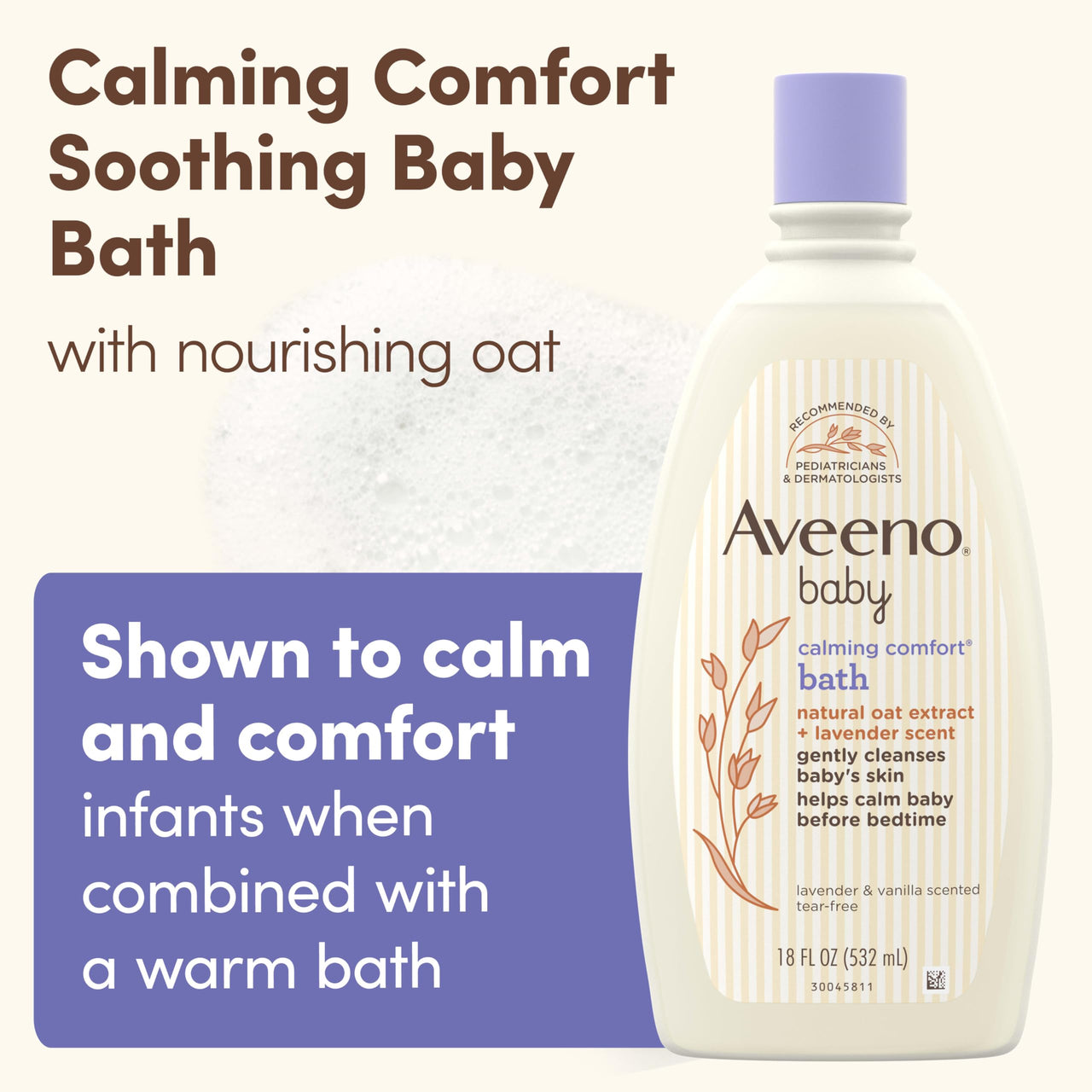 Aveeno Baby Calming Comfort Bath Lavender & Vanilla Lotion 18 Ounce