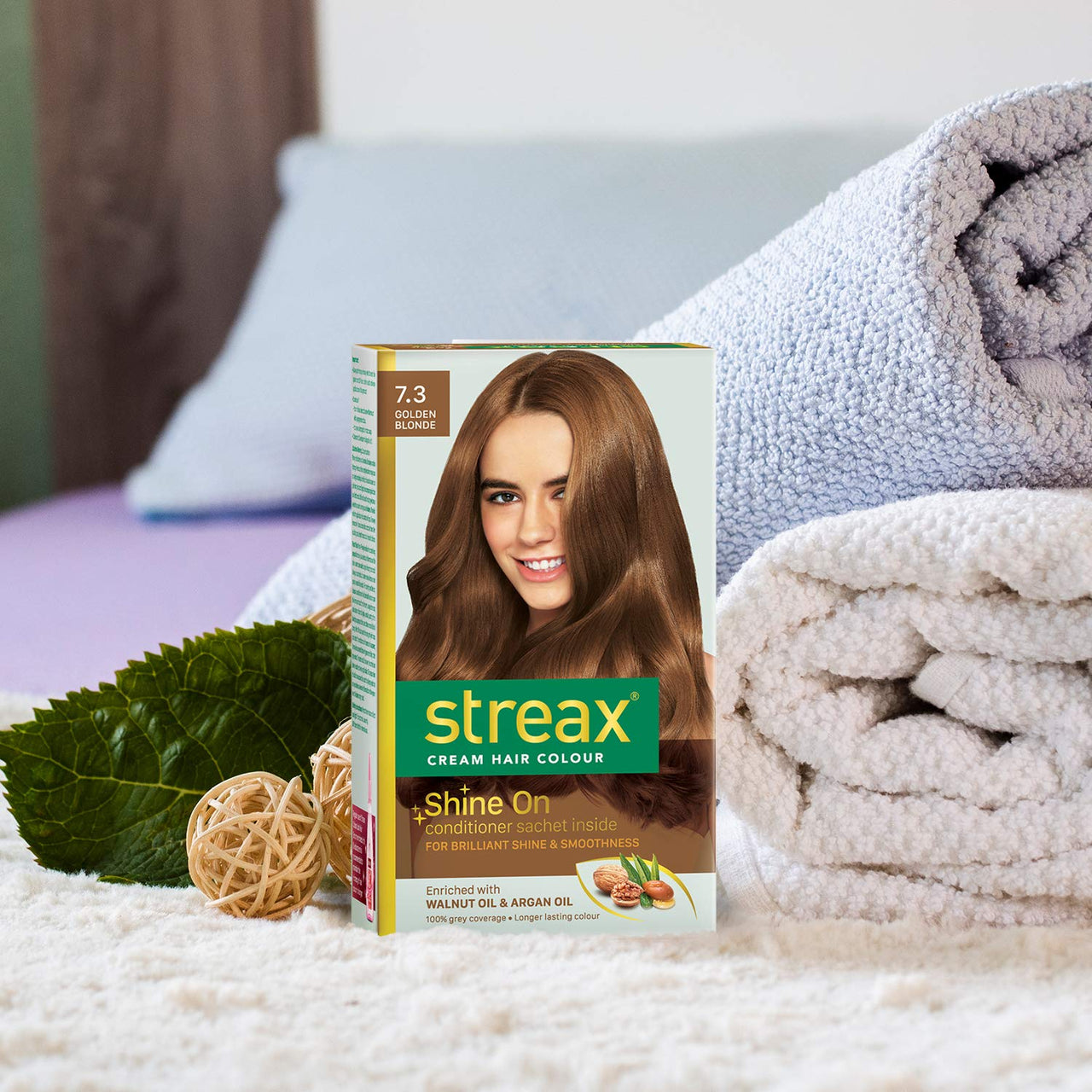 Streax Cream Hair Color for Unisex, 120ml - 7.3 Golden Blonde (Pack of 4)