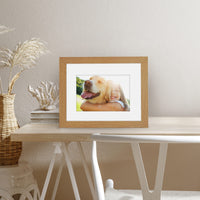 Americanflat 8x10 Picture Frame in Dark Oak - Use as 5x7 Picture Frame with Mat or 8x10 Frame Without Mat - Engineered Wood Photo Frame with Shatter-Resistant Glass and Easel for Wall and Tabletop