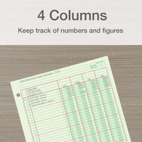 Adams Columnar Analysis Pad, 4 Column Ledger, 8.5