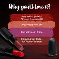 FACESCANADA Comfy Matte Liquid Lipstick - Roses For You 26,3 Ml | Comfortable 10Hr Longstay |&Faces Canada Weightless Matte Lipstick - Jungle Red 29 (Red),4.5G | Highly Pigmented Lip Color