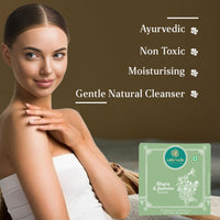 Ashpveda Ayurvedic Jasmine & Mogra Bath Soap Herbal Cleanser, Gentle Skin Care, Natural Scent, Nourishing Bath Bar for Skin Brightening & Moisturizing, 75gm