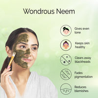 PYOURA Acne Clear Skin Neem Powder, Dark Spot Pigmentation Face Pack, Pure Hygienically Dried Powdered Leaves, Natural Ayurvedic Herbal Mask, No Preservatives Added, 200 g (2 Packs of 100 g Each)