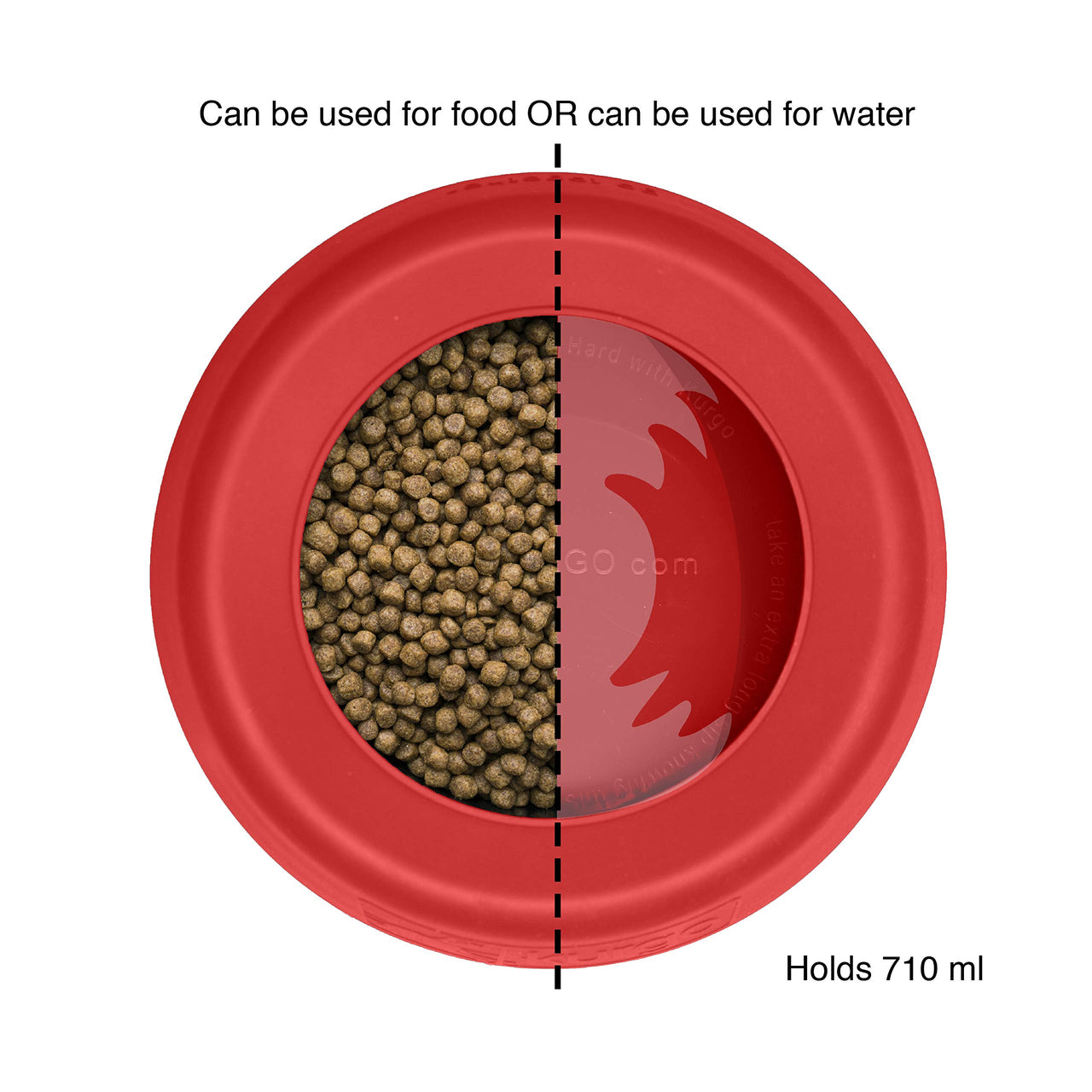 Kurgo Splash Free Wander Water Bowl, No Spill Dog Travel Bowl, Portable No Mess Water Bowl for Dogs, Splash Less Pet Bowl for Car Travel, Dog Travel Accessories, 24 oz, Chili Red
