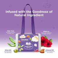 Himalaya Happy Baby Gift Pack with Maternity Bag - Pack of 13 with Free Towel & Powder Puff - Soap, Lotion, Powder, Oil, Wipes, Cream, Shampoo and Much More