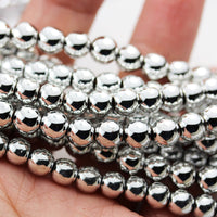 Hematite Balls Beads for Making Jewelry Bracelet Energy Healing Crystals Jewelry Chakra Crystal Jewerly Beading Supplies Colored Silver Hematite 6mm 15.5inch About58-60 Beads