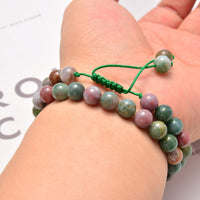 200PCS 8mm Indian Agate Round Loose Beads Natural Crystal Healing Energy Gemstone Beads with Healing Power for Bracelet Necklace Jewelry Making DIY Handmade Craft Supplies (Indian Agate, 8mm 200Beads)