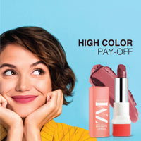 ZM Zayn & Myza Rich Matte Lipstick | Smooth and Light Weight | Intense Color in one Swipe | High Pigmentation Bullet Lip Stick Enriched with Argan oil, Murumuru and Shea Butter (4.2 gm, Love Song)