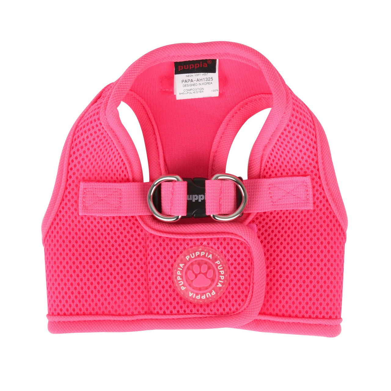 Puppia Neon Soft Vest Harness Step-in No Choke No Pull Walking Training for Small and Medium Dog, Pink, X-Large Neon Soft Vest Harnes
