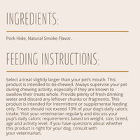 Better Belly Pork Hide Rolls with Smoke Flavor Small, 20 Count, Digestible Pork Hide for Dogs (P-94453)