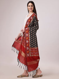 KAPAAHA Women's  Woven Silk Blend Patola Fulwadi Dupatta, Width 45 inch, Length 2.5 meter