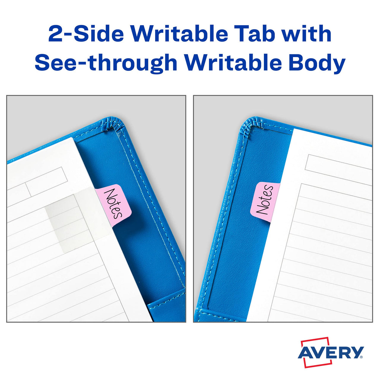 Avery Mini Ultra Tabs, 1" x 1.5", 2-Side Writable, Assorted Pastel Colors, 40 Repositionable Tabs (74761)