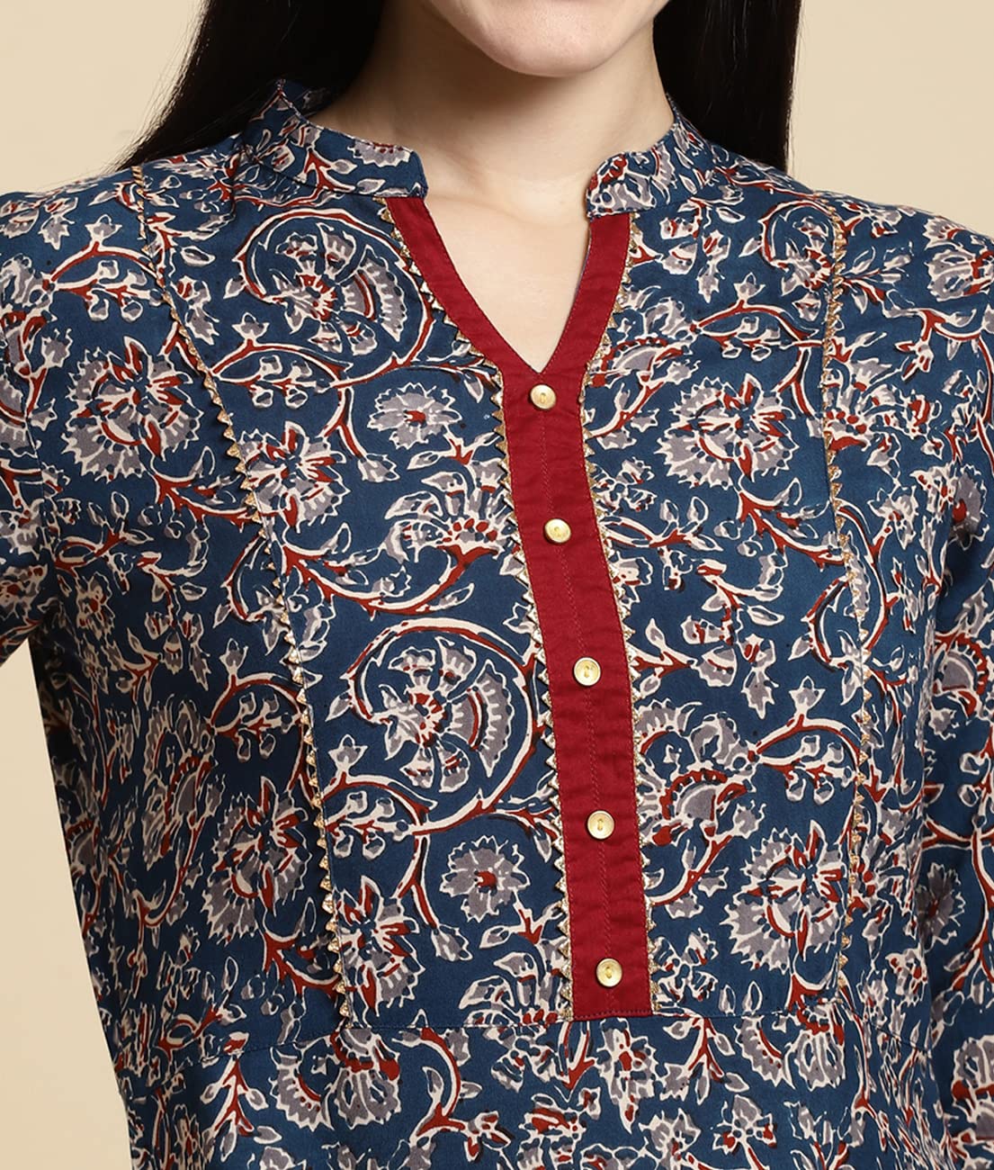 rangita Women Rayon Floral Printed Calf Length A-Line Kurti