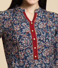 rangita Women Rayon Floral Printed Calf Length A-Line Kurti