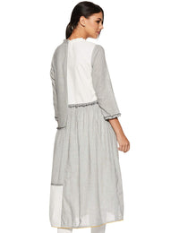 BIBA Women's  Cotton A-Line Kurta S Gry