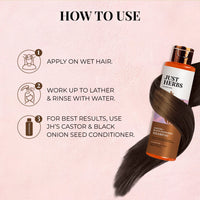 Just Herbs Castor and Black Onion Seed Sulfate Free Shampoo- 200ml & Just Herbs Castor Conditioner with Onion Black Seed Oil & Bhringraj -100 ml