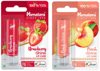 Himalaya Peach Shine Lip Care & Herbals Strawberry Shine Lip Care Combo, Pack Of 1, Multicolor