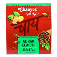 Chaayos Adrak Elaichi Tea (Ginger and Cardamom) - Premium Desi Chai Patti for Authentic Masala Flavour | Immunity Booster- 200g [100 Cups]
