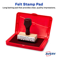 Avery Carter's  Felt Red Stamp Pad, 2.75 x 4.25 Inch Ink Pad (21071)