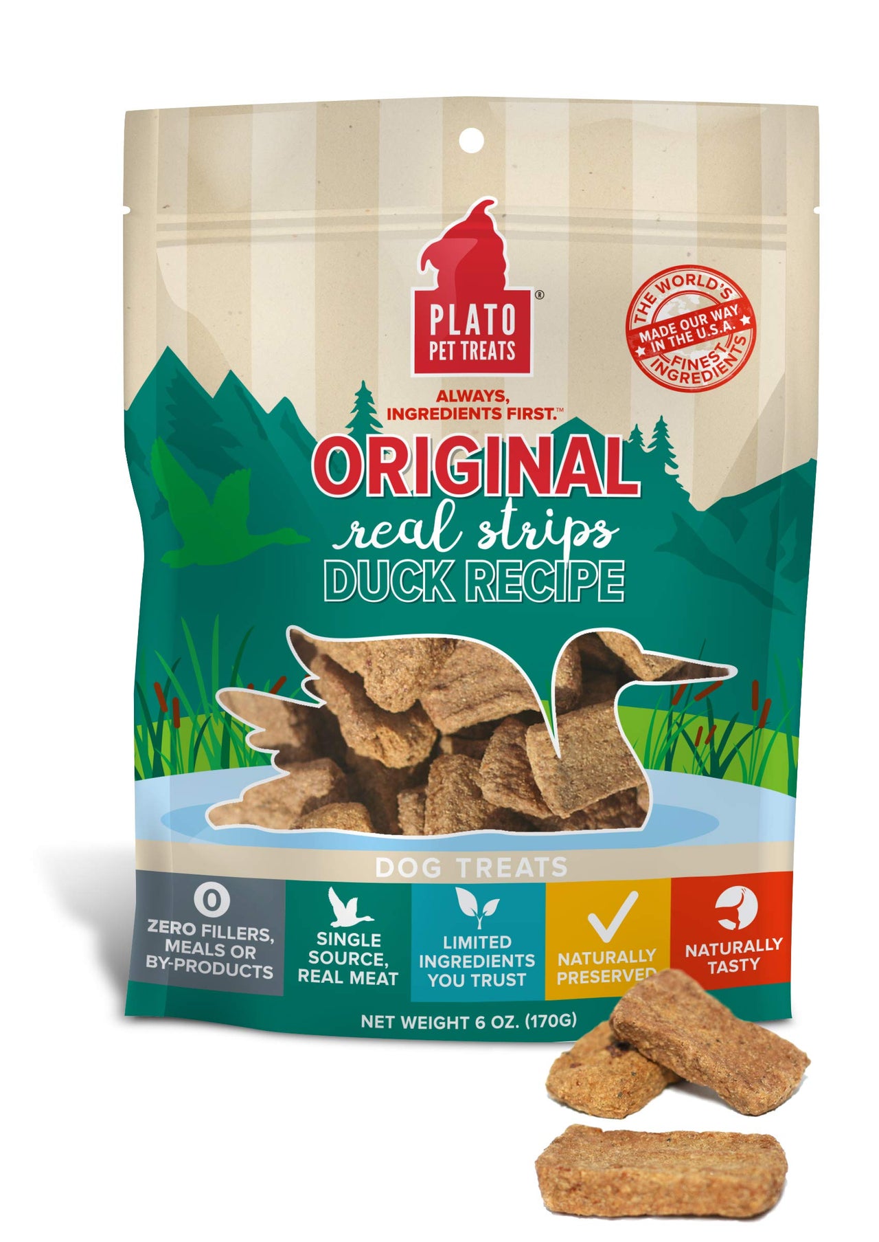 Plato Original Real Strips Duck 18oz 1.13 Pound (Pack of 1)