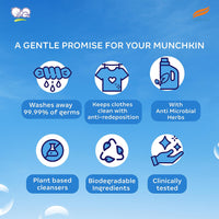 Himalaya Germ Free Baby Laundry Wash 1 L Bottle & Germ Free Baby Laundry Wash Liquid, 1 L Pouch, White, (7004801)