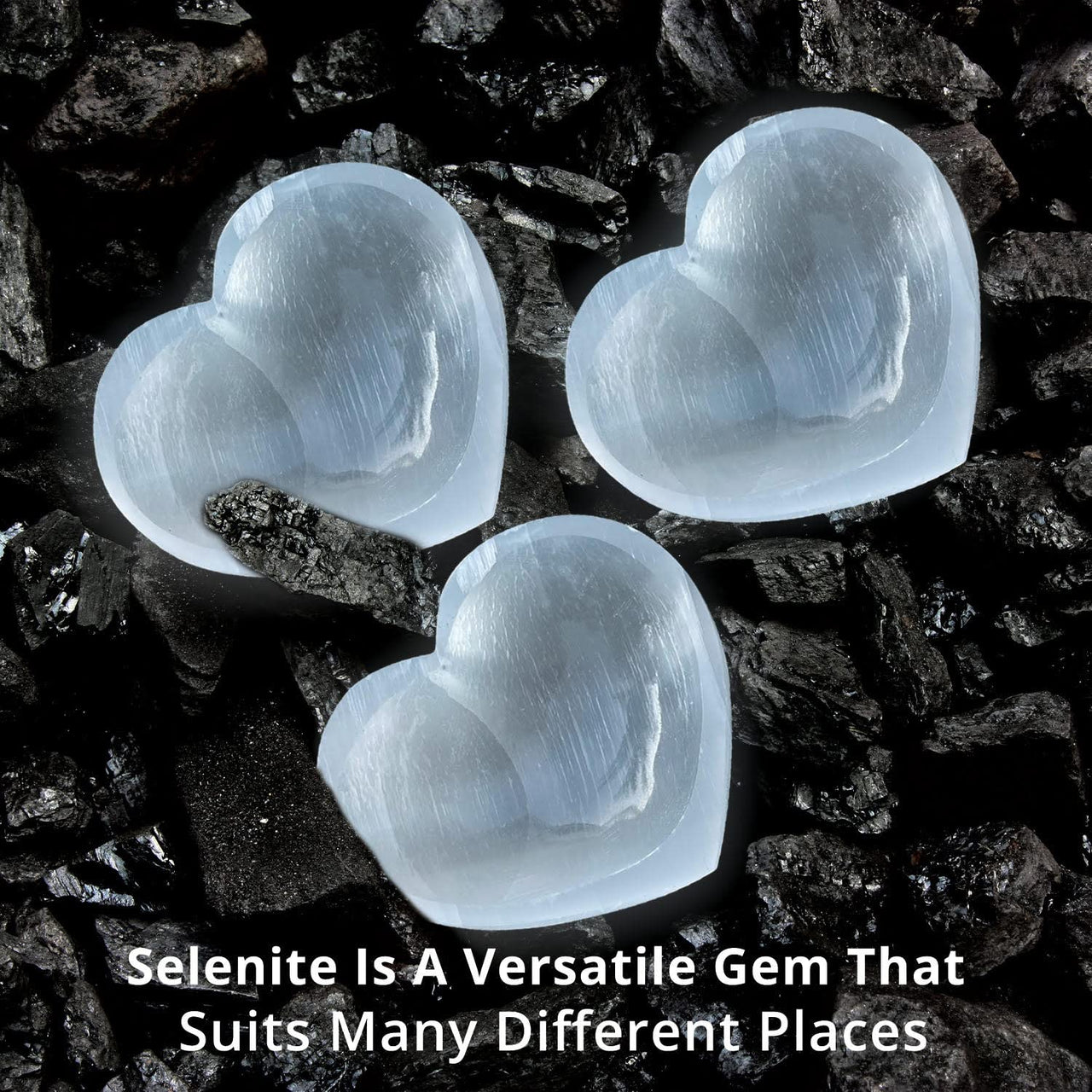 Himalayan Glow 10cm Selenite Crystal Heart Stone for Healing and Meditation, Stone-10 cm, White