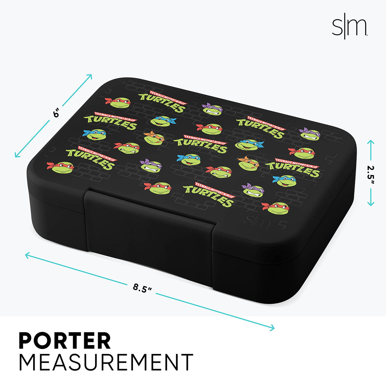 Simple Modern Nickelodeon Viacom Bento Lunch Box for Kids | BPA Free, Leakproof, Dishwasher Safe | Lunch Container for Boys, Toddlers | Porter Collection | 5 Compartments | TMNT: Turtles Unite Viacom: TMNT: Turtles Unite 30oz Bento Box