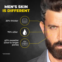 Beardo Activated Charcoal Face Wash, 100ml and BEARDO Ultraglow Face Cream SPF 30 for Men, 60g Combo