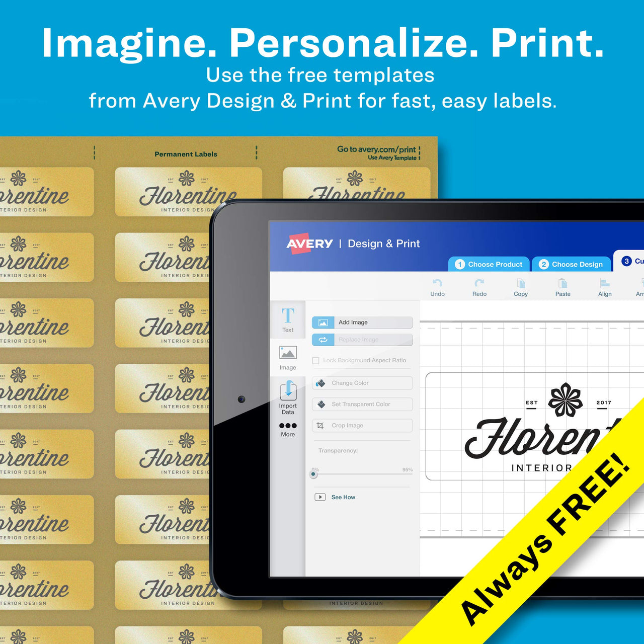 Avery Printable Return Address Labels, 0.75" x 2.25", Gold Foil, 300 Blank Mailing Labels (08987)