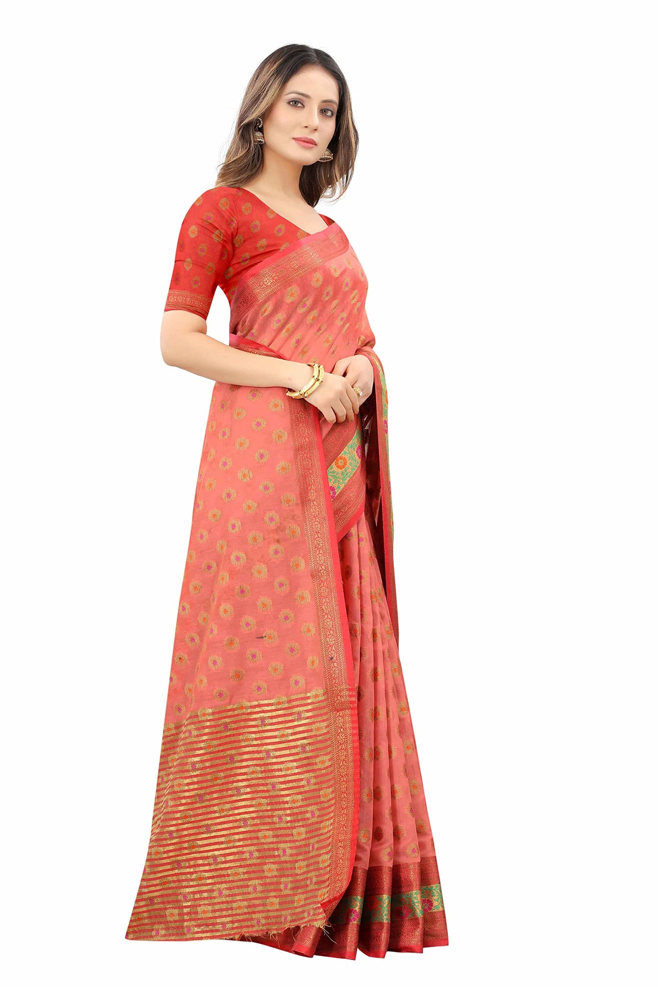 Silk Zone Women's  Cotton Woven Saree