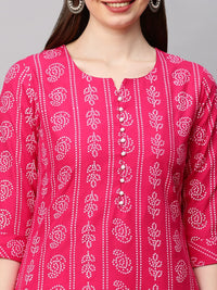 GoSriKi Women's  Cotton Blend Printed Straight Kurta