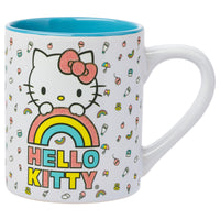 Silver Buffalo Sanrio Hello Kitty Rainbow Glitter Ceramic Mug, 14 Ounces Hello Kitty Pastel