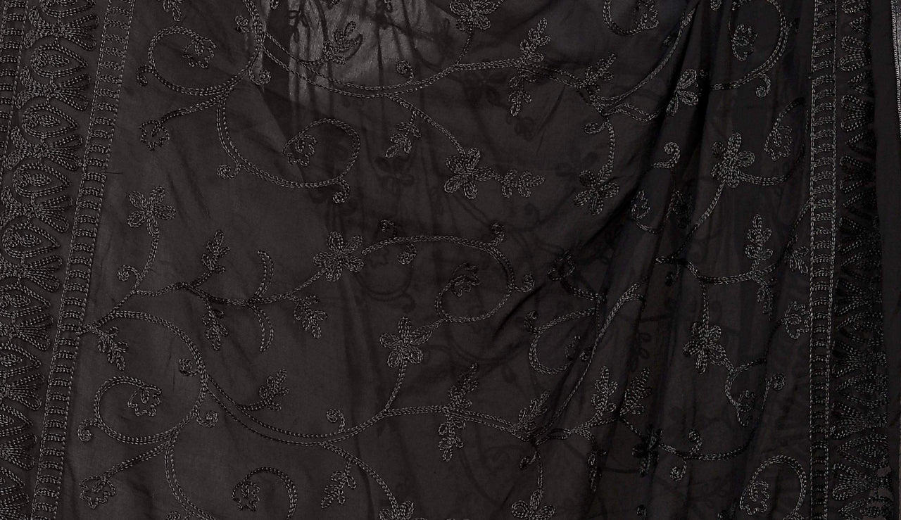 AKSHAR LLC Miss India Women's  Chiffon Dupatta With Karachi Embroidery Work