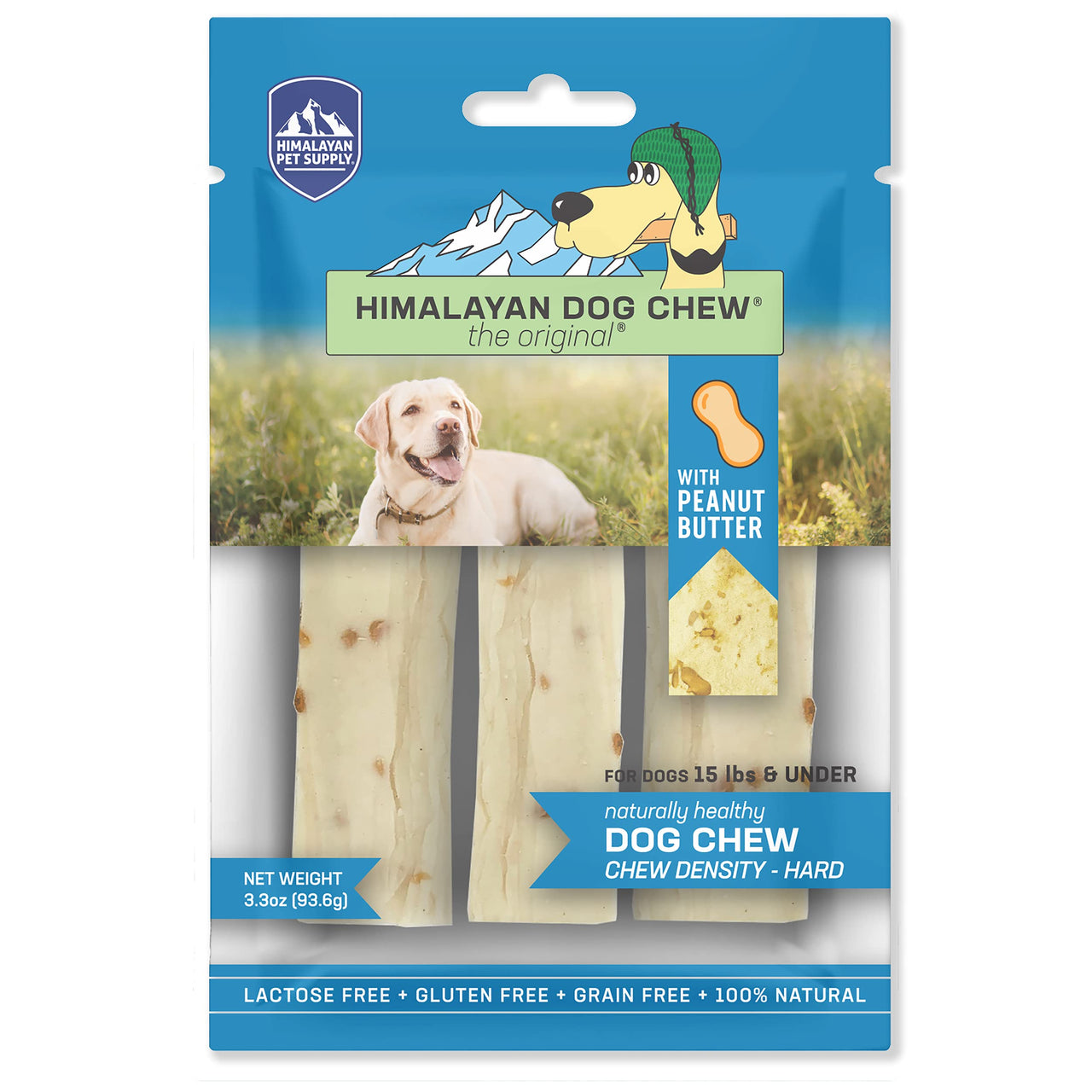 Himalayan Dog Chew Original Yak Cheese Dog Chews, 100% Natural, Long Lasting, Gluten Free, Healthy & Safe Dog Treats, Lactose & Grain Free, Protein Rich, Peanut Bits