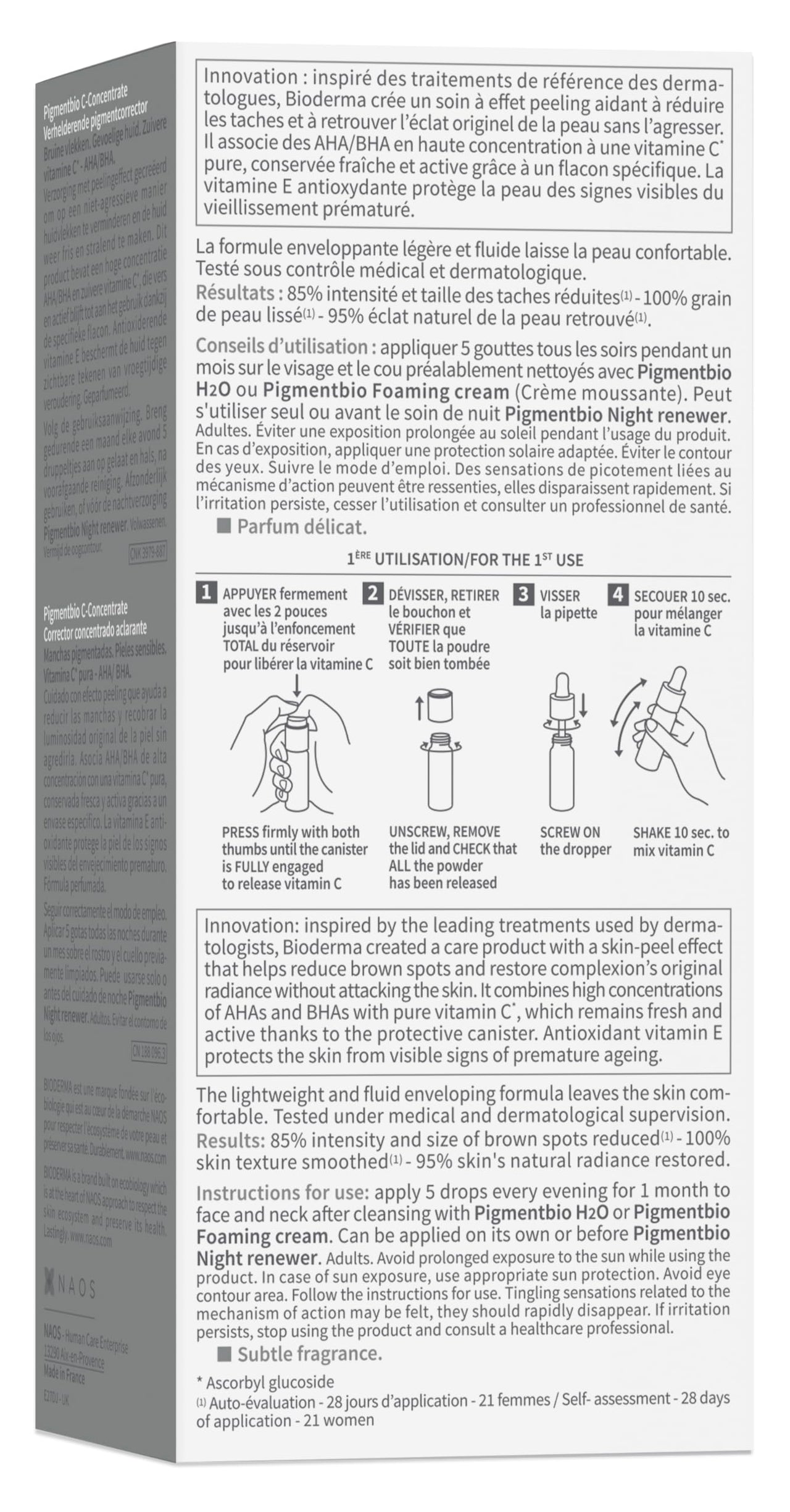 Bioderma Pigmentbio C- Concentrate Vitamin C Brightening Face Serum to correct Intense Pigmentation, 15 ml
