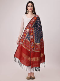 KAPAAHA Women's  Woven Silk Blend Patola Fulwadi Dupatta, Width 45 inch, Length 2.5 meter