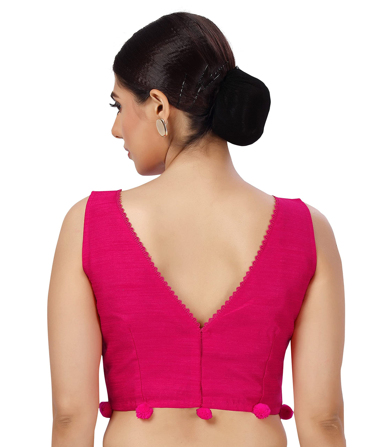 X3 Women's  Polyester Silk Sleeveless Saree Blouse